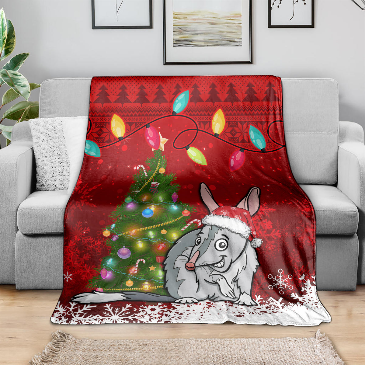 australia-christmas-blanket-aussie-bilby-santa-merry-xmas