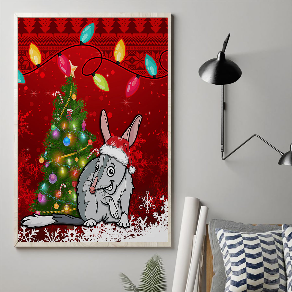 australia-christmas-canvas-wall-art-aussie-bilby-santa-merry-xmas