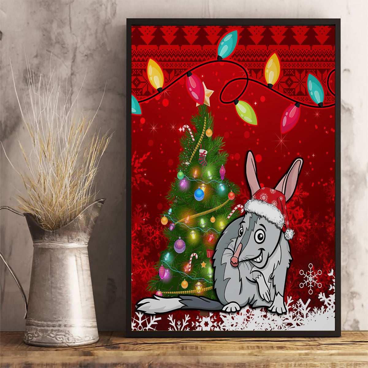 australia-christmas-canvas-wall-art-aussie-bilby-santa-merry-xmas