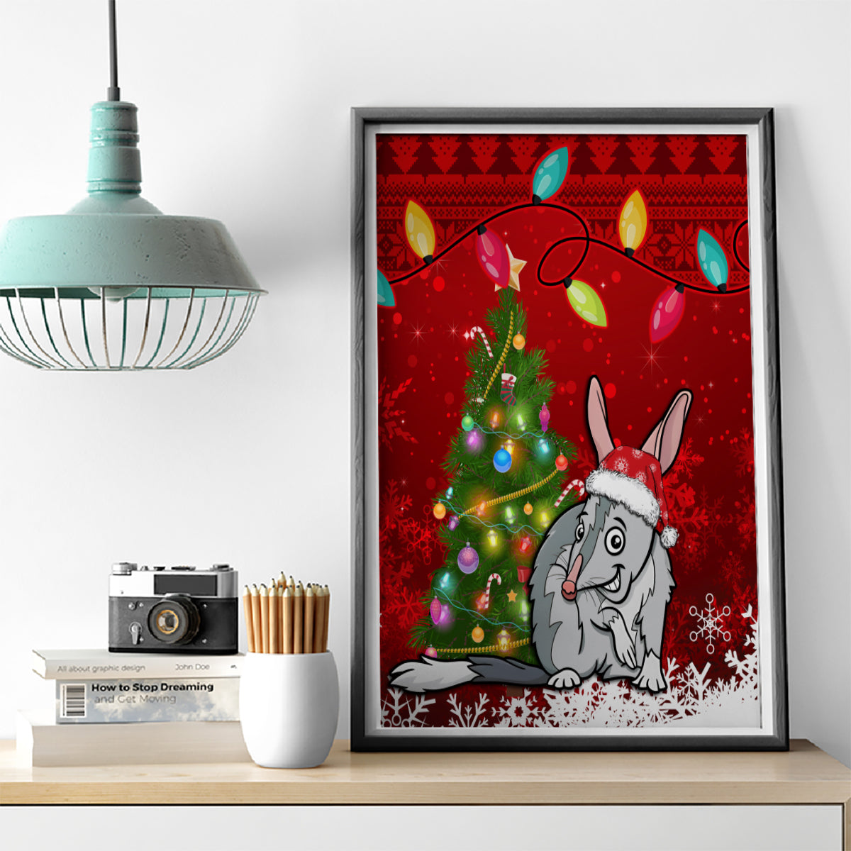 australia-christmas-canvas-wall-art-aussie-bilby-santa-merry-xmas