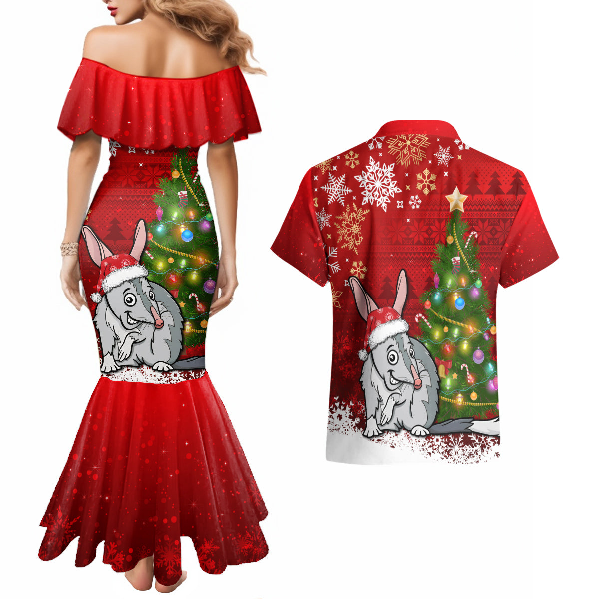 australia-christmas-couples-matching-mermaid-dress-and-hawaiian-shirt-aussie-bilby-santa-merry-xmas