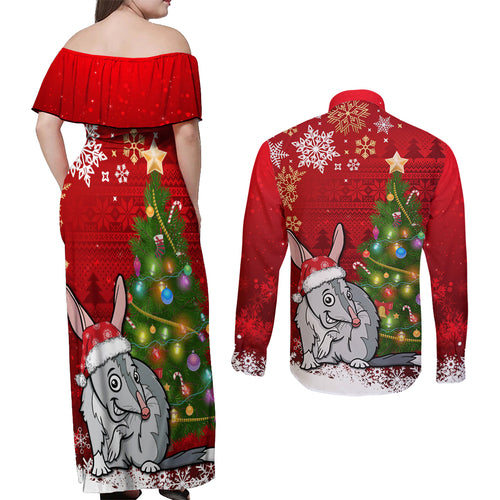 australia-christmas-couples-matching-off-shoulder-maxi-dress-and-long-sleeve-button-shirt-aussie-bilby-santa-merry-xmas