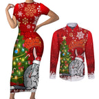 australia-christmas-couples-matching-short-sleeve-bodycon-dress-and-long-sleeve-button-shirt-aussie-bilby-santa-merry-xmas