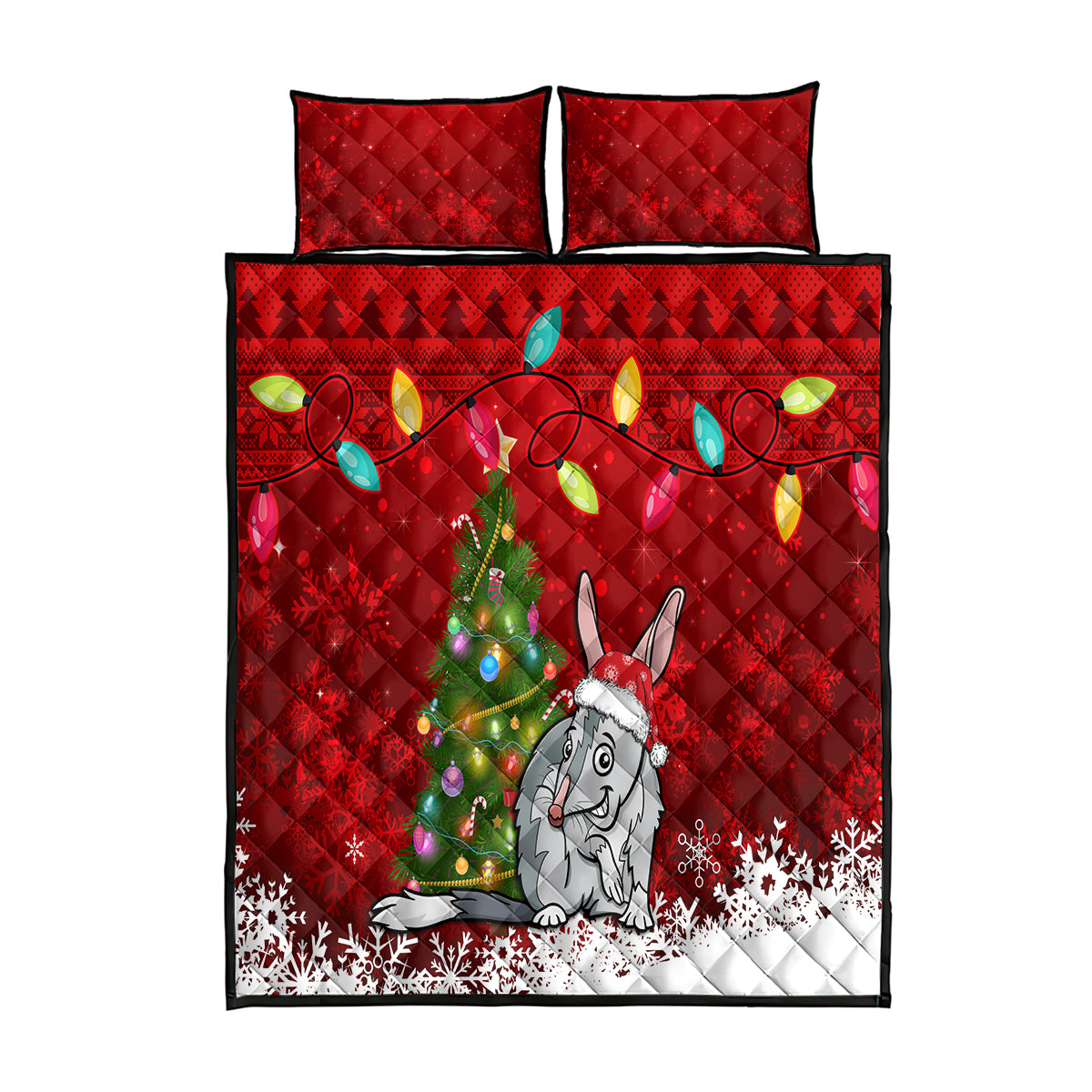 australia-christmas-quilt-bed-set-aussie-bilby-santa-merry-xmas