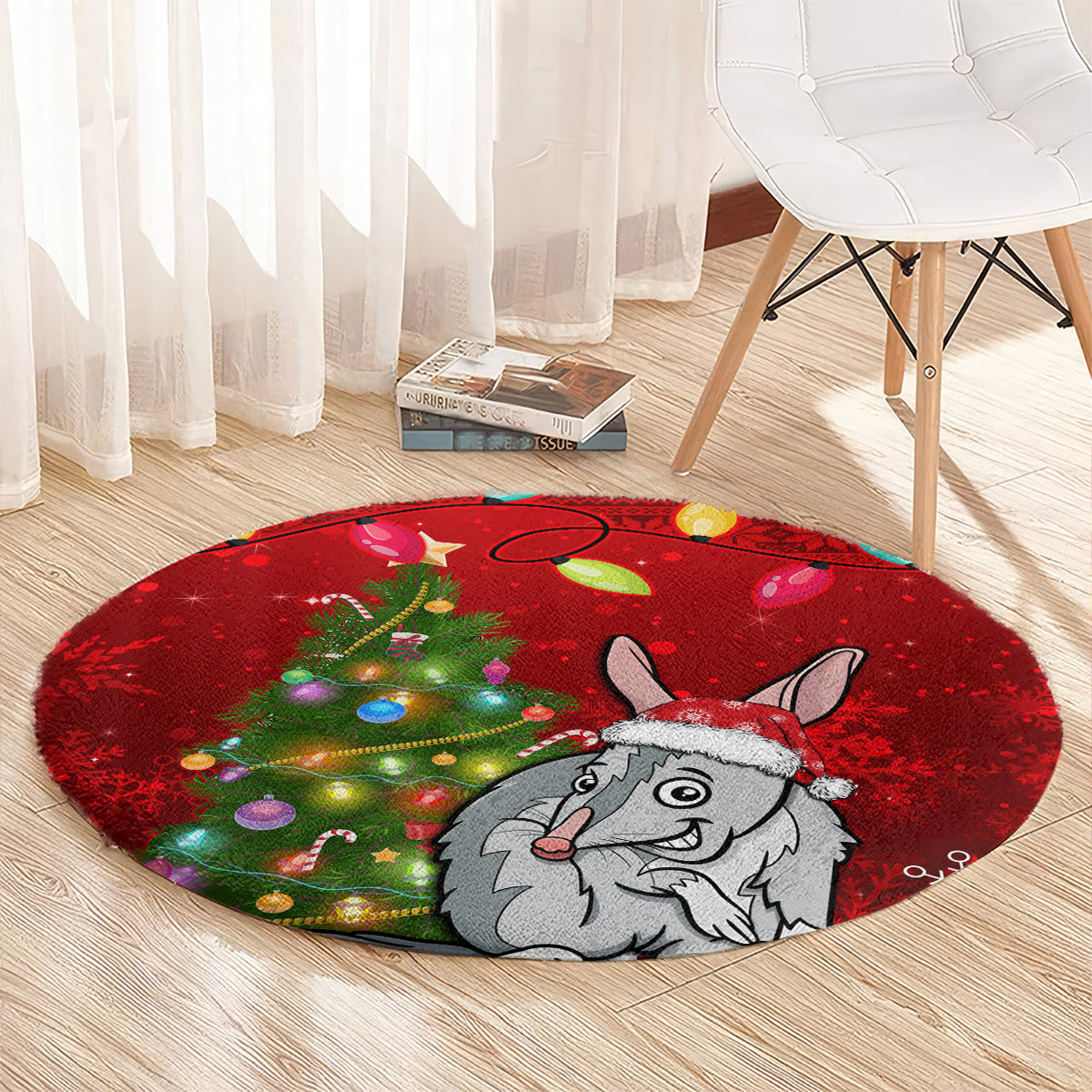australia-christmas-round-carpet-aussie-bilby-santa-merry-xmas