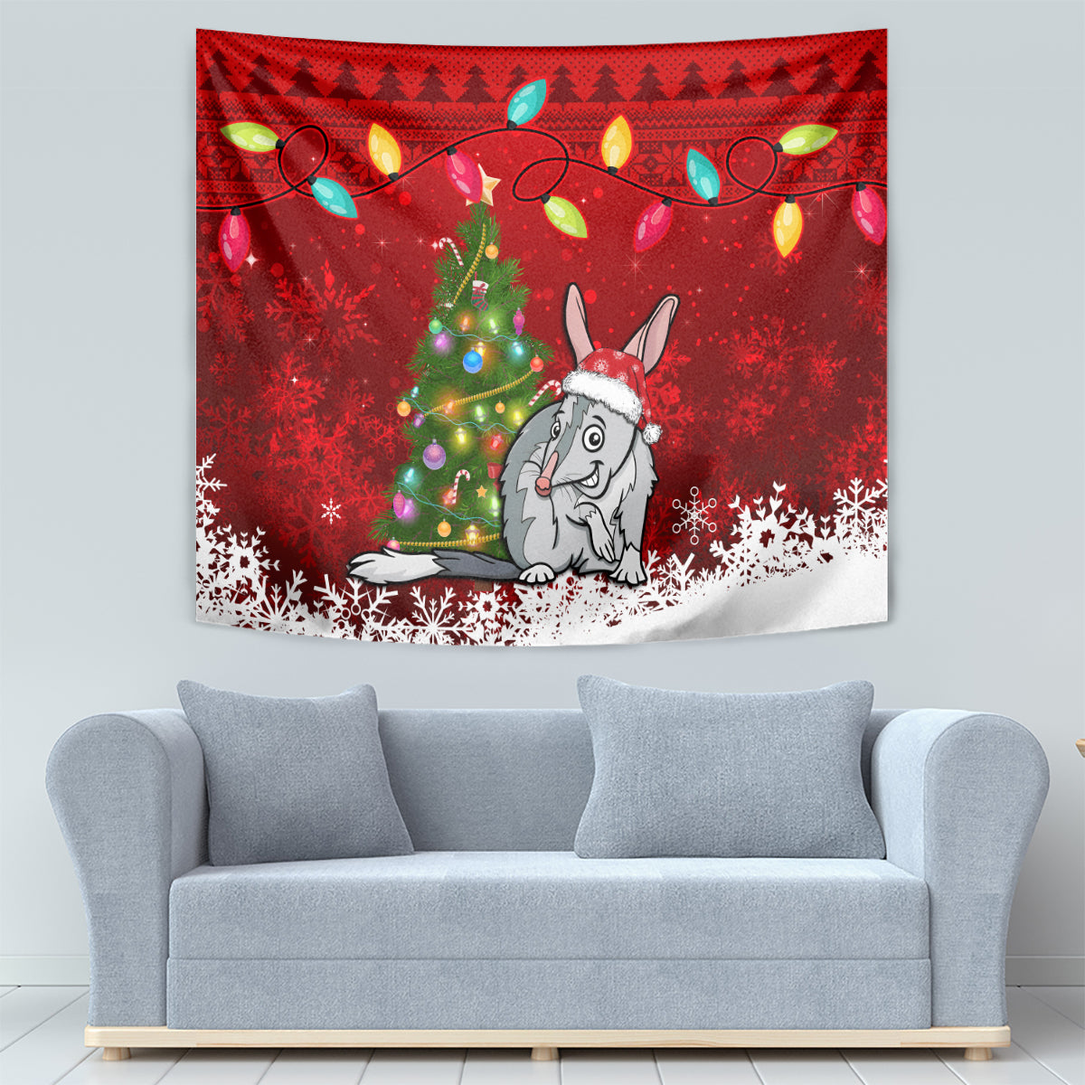 australia-christmas-tapestry-aussie-bilby-santa-merry-xmas