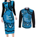 Australia Diabetes Awareness Month Couples Matching Long Sleeve Bodycon Dress and Long Sleeve Button Shirt Be Strong And Fight On Aboriginal Art