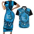 Australia Diabetes Awareness Month Couples Matching Short Sleeve Bodycon Dress and Hawaiian Shirt Be Strong And Fight On Aboriginal Art