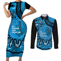 Australia Diabetes Awareness Month Couples Matching Short Sleeve Bodycon Dress and Long Sleeve Button Shirt Be Strong And Fight On Aboriginal Art