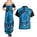 Australia Diabetes Awareness Month Couples Matching Summer Maxi Dress and Hawaiian Shirt Be Strong And Fight On Aboriginal Art