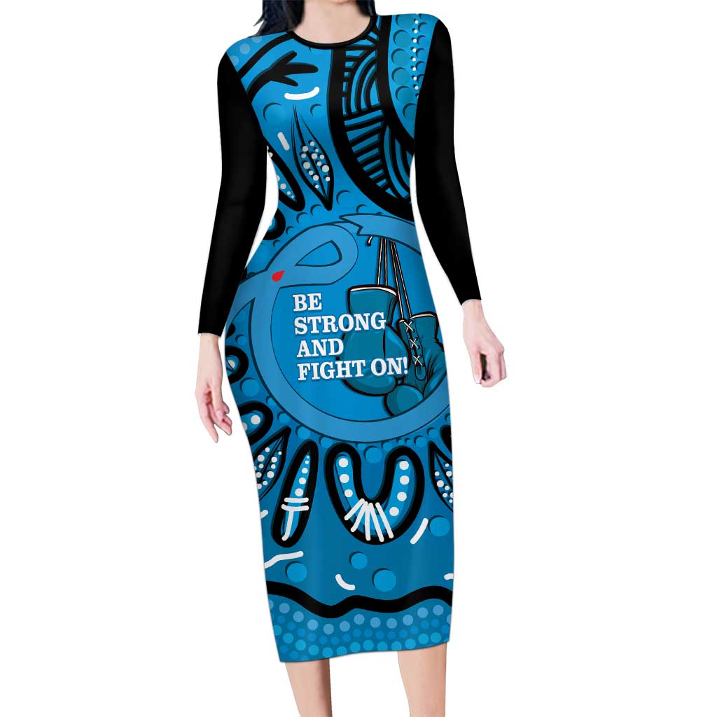 Australia Diabetes Awareness Month Family Matching Long Sleeve Bodycon Dress and Hawaiian Shirt Be Strong And Fight On Aboriginal Art