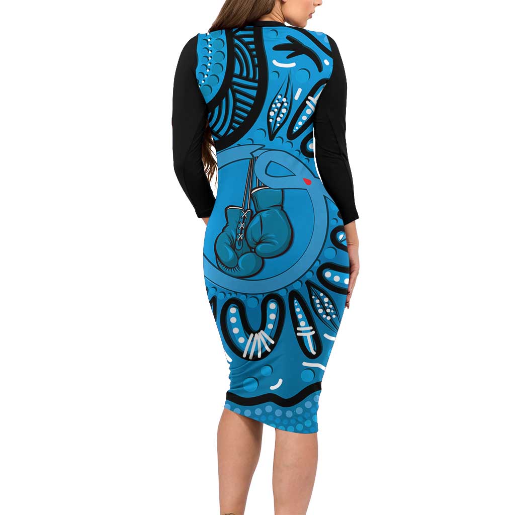 Australia Diabetes Awareness Month Family Matching Long Sleeve Bodycon Dress and Hawaiian Shirt Be Strong And Fight On Aboriginal Art
