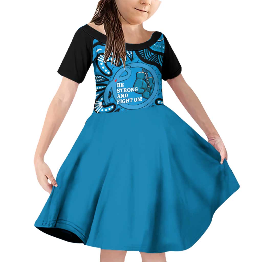 Australia Diabetes Awareness Month Family Matching Off Shoulder Short Dress and Hawaiian Shirt Be Strong And Fight On Aboriginal Art