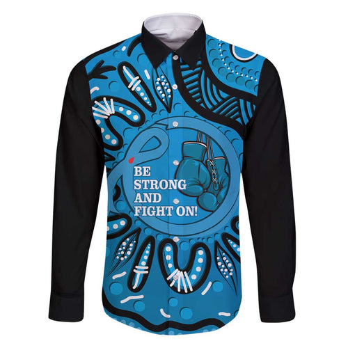 Australia Diabetes Awareness Month Family Matching Off Shoulder Short Dress and Hawaiian Shirt Be Strong And Fight On Aboriginal Art