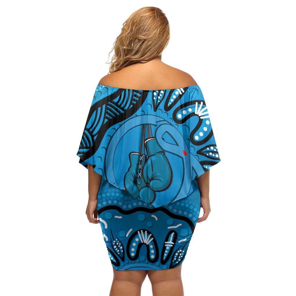 Australia Diabetes Awareness Month Family Matching Off Shoulder Short Dress and Hawaiian Shirt Be Strong And Fight On Aboriginal Art