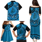 Australia Diabetes Awareness Month Family Matching Puletasi and Hawaiian Shirt Be Strong And Fight On Aboriginal Art