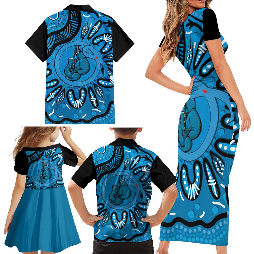 Australia Diabetes Awareness Month Family Matching Short Sleeve Bodycon Dress and Hawaiian Shirt Be Strong And Fight On Aboriginal Art