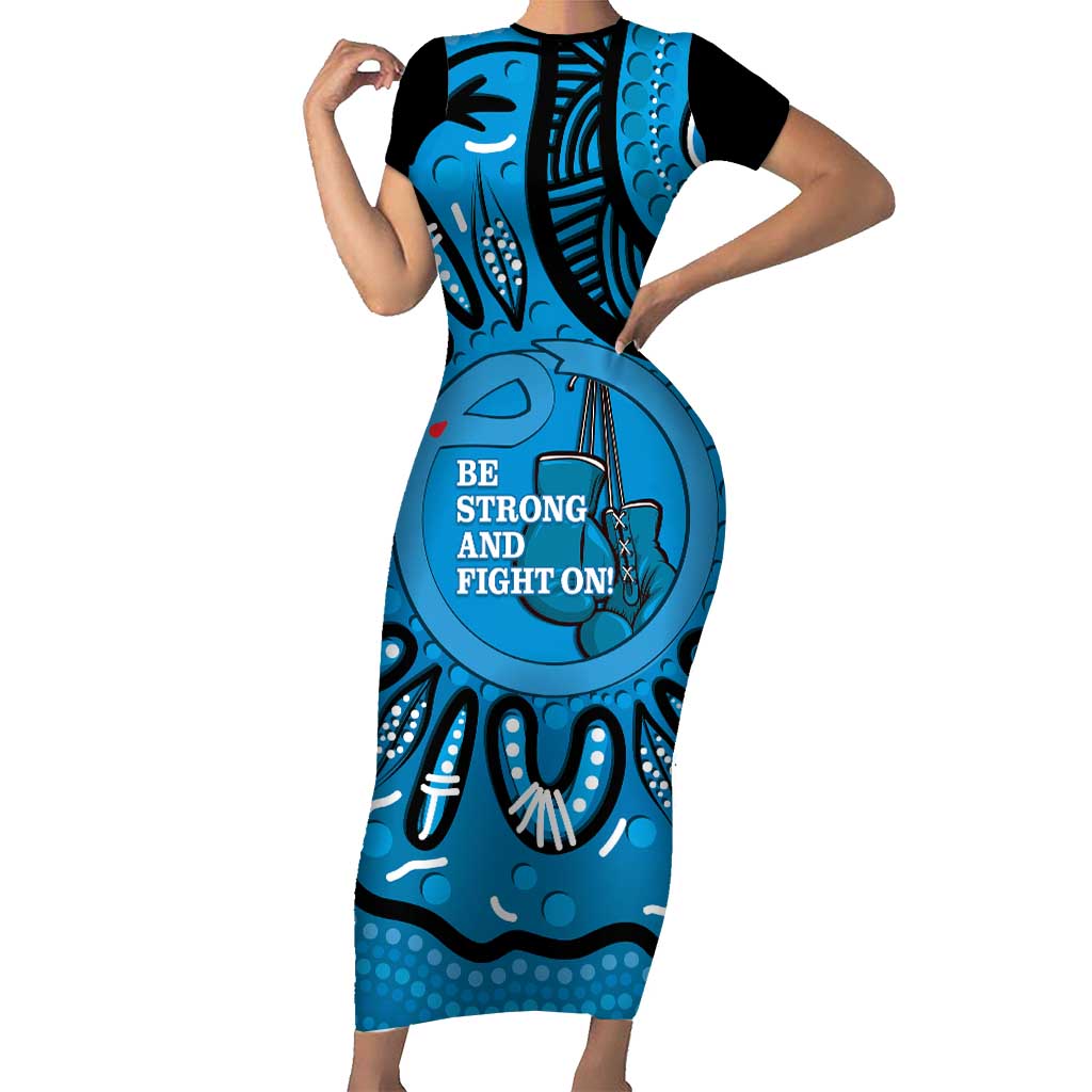 Australia Diabetes Awareness Month Family Matching Short Sleeve Bodycon Dress and Hawaiian Shirt Be Strong And Fight On Aboriginal Art