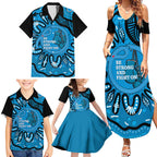 Australia Diabetes Awareness Month Family Matching Summer Maxi Dress and Hawaiian Shirt Be Strong And Fight On Aboriginal Art