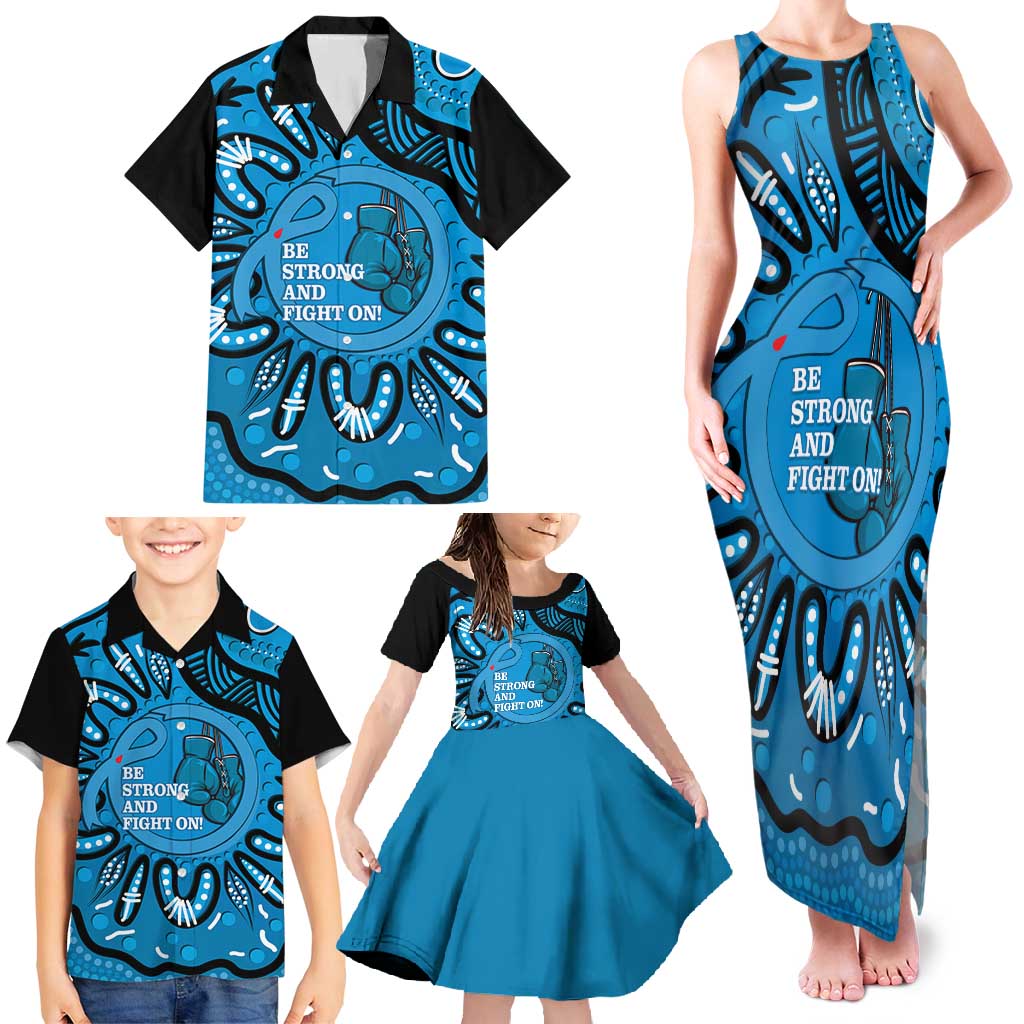Australia Diabetes Awareness Month Family Matching Tank Maxi Dress and Hawaiian Shirt Be Strong And Fight On Aboriginal Art