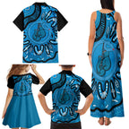 Australia Diabetes Awareness Month Family Matching Tank Maxi Dress and Hawaiian Shirt Be Strong And Fight On Aboriginal Art
