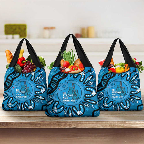 Australia Diabetes Awareness Month Grocery Bag Be Strong And Fight On Aboriginal Art