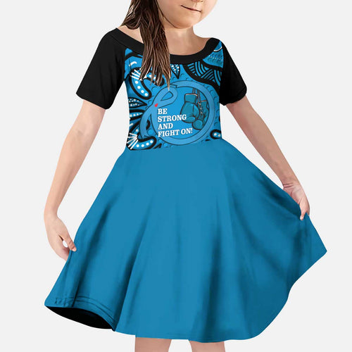 Australia Diabetes Awareness Month Kid Short Sleeve Dress Be Strong And Fight On Aboriginal Art
