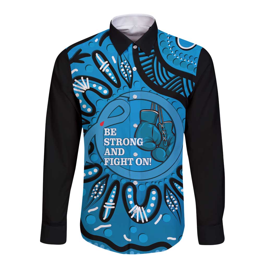 Australia Diabetes Awareness Month Long Sleeve Button Shirt Be Strong And Fight On Aboriginal Art