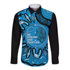 Australia Diabetes Awareness Month Long Sleeve Button Shirt Be Strong And Fight On Aboriginal Art