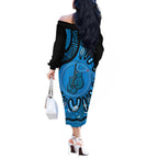 Australia Diabetes Awareness Month Off The Shoulder Long Sleeve Dress Be Strong And Fight On Aboriginal Art