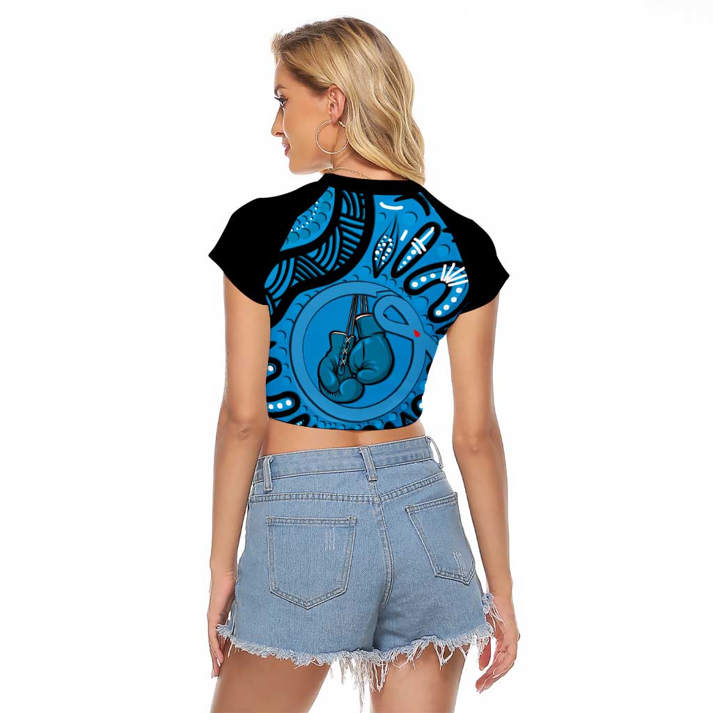 Australia Diabetes Awareness Month Raglan Cropped T Shirt Be Strong And Fight On Aboriginal Art