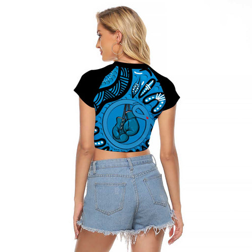 Australia Diabetes Awareness Month Raglan Cropped T Shirt Be Strong And Fight On Aboriginal Art