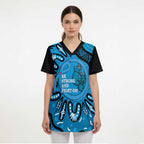 Australia Diabetes Awareness Month Scrub Top Be Strong And Fight On Aboriginal Art - Aussie Hoodie