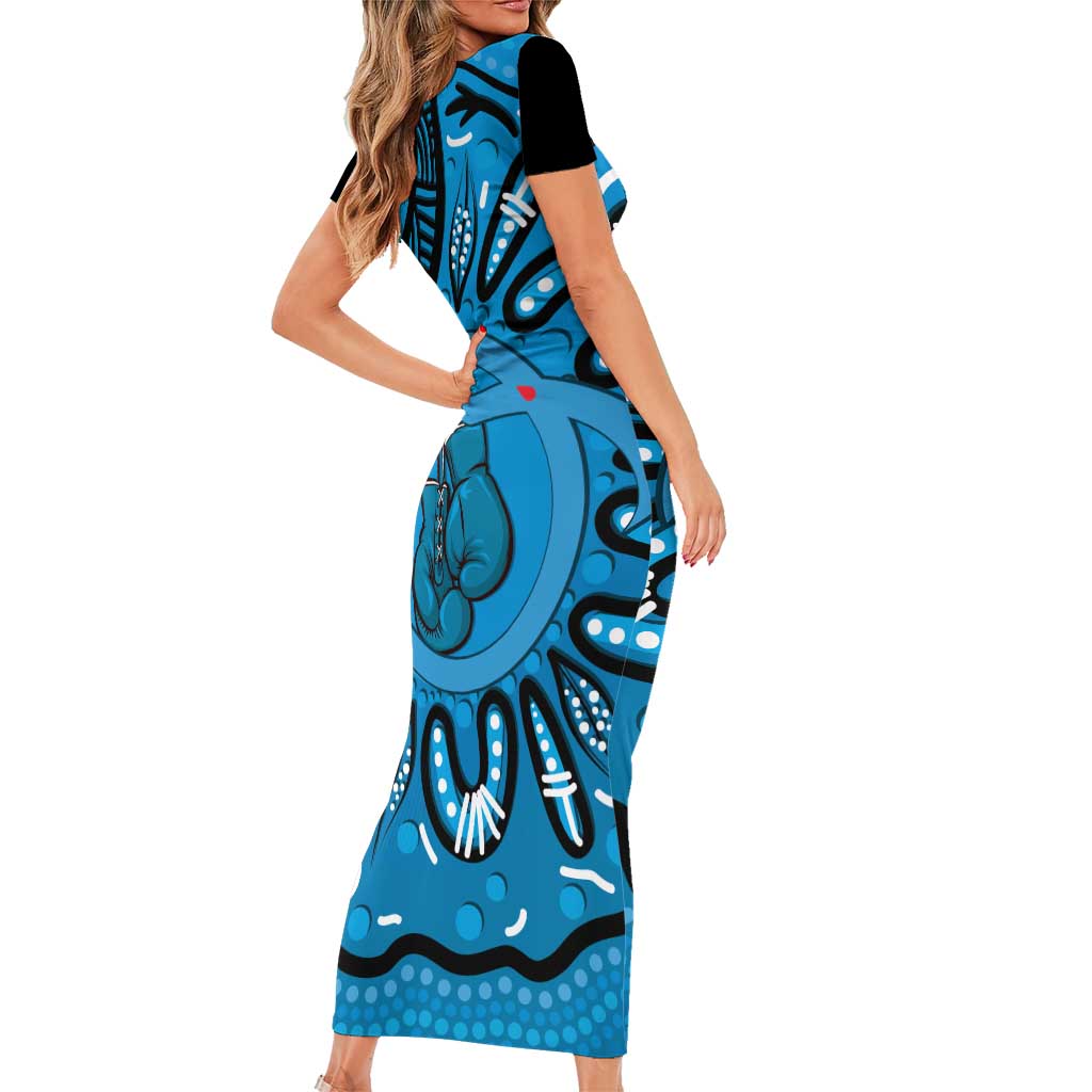 Australia Diabetes Awareness Month Short Sleeve Bodycon Dress Be Strong And Fight On Aboriginal Art