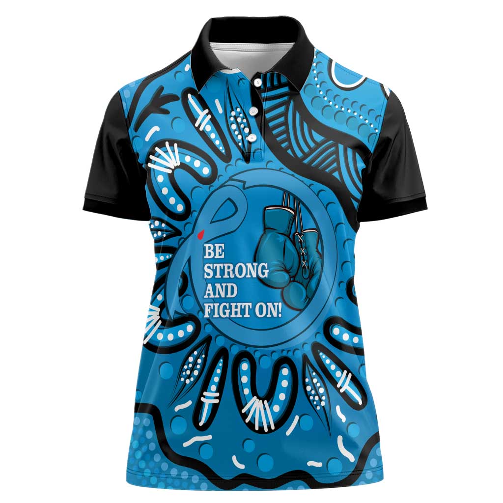 Australia Diabetes Awareness Month Women Polo Shirt Be Strong And Fight On Aboriginal Art