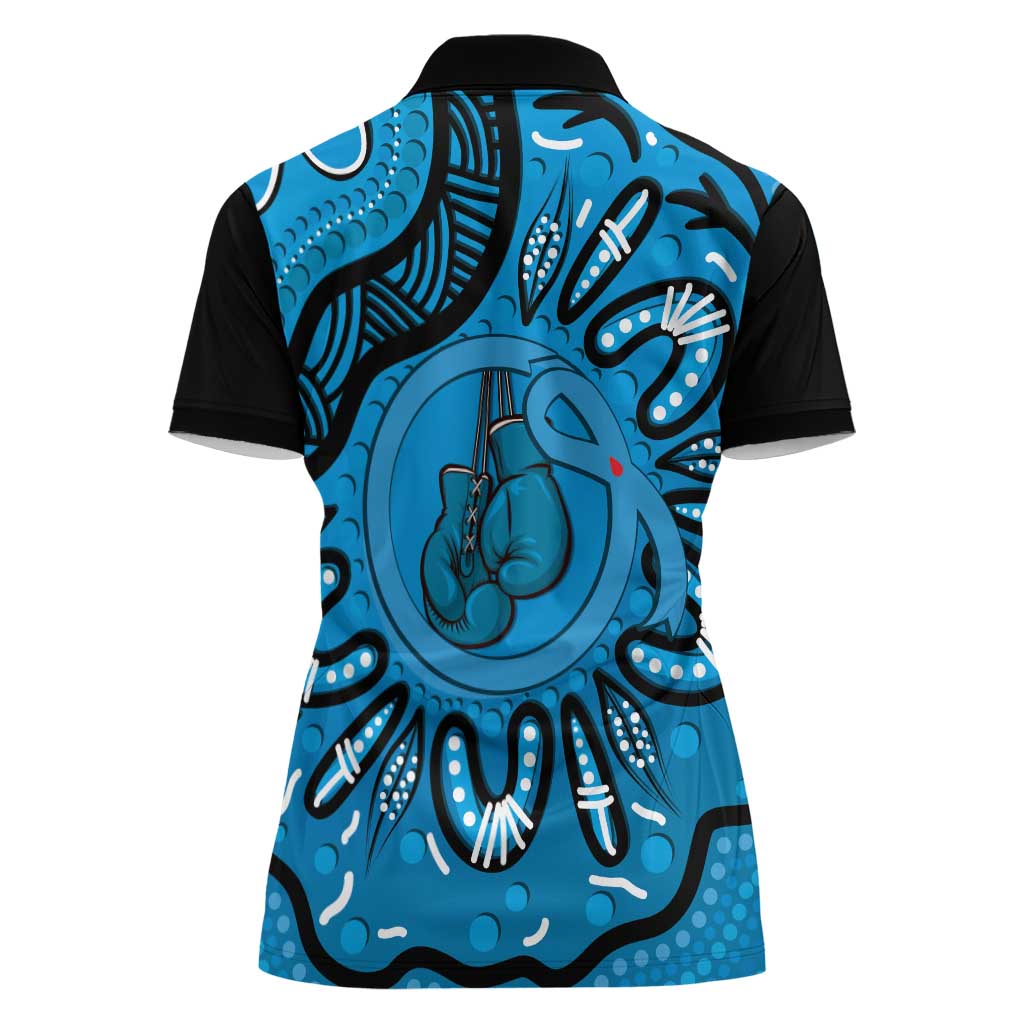 Australia Diabetes Awareness Month Women Polo Shirt Be Strong And Fight On Aboriginal Art