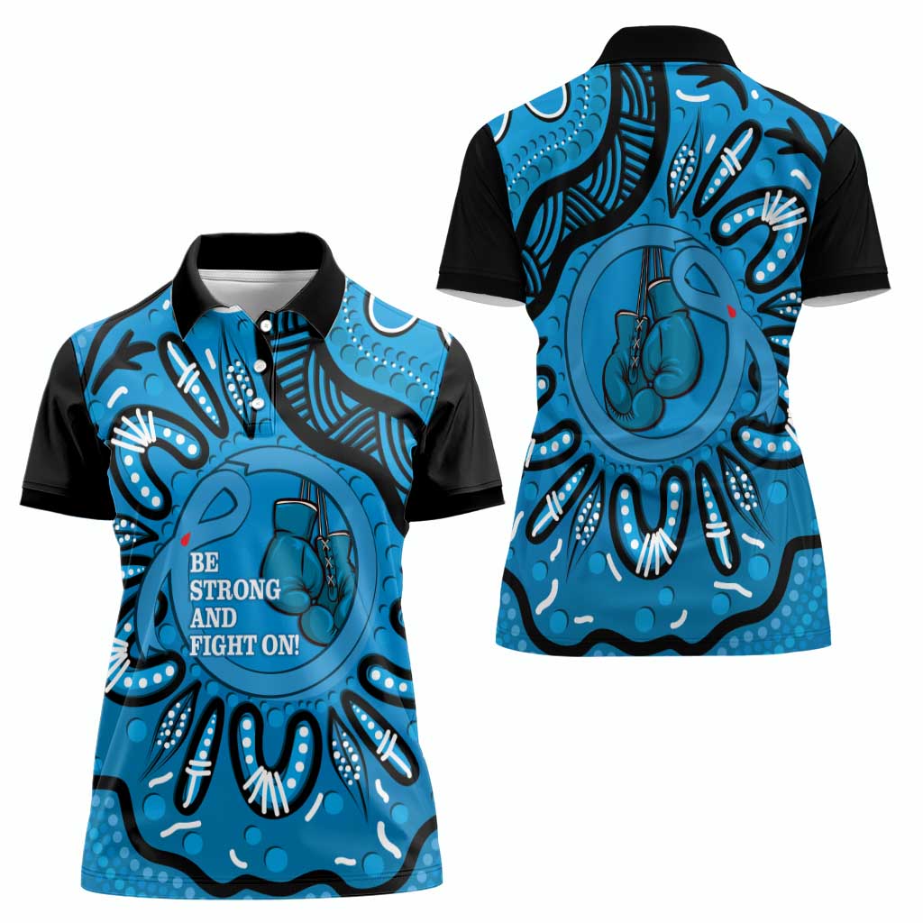 Australia Diabetes Awareness Month Women Polo Shirt Be Strong And Fight On Aboriginal Art