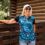 Australia Diabetes Awareness Month Women Polo Shirt Be Strong And Fight On Aboriginal Art