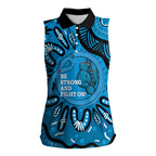 Australia Diabetes Awareness Month Women Sleeveless Polo Shirt Be Strong And Fight On Aboriginal Art