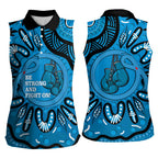Australia Diabetes Awareness Month Women Sleeveless Polo Shirt Be Strong And Fight On Aboriginal Art