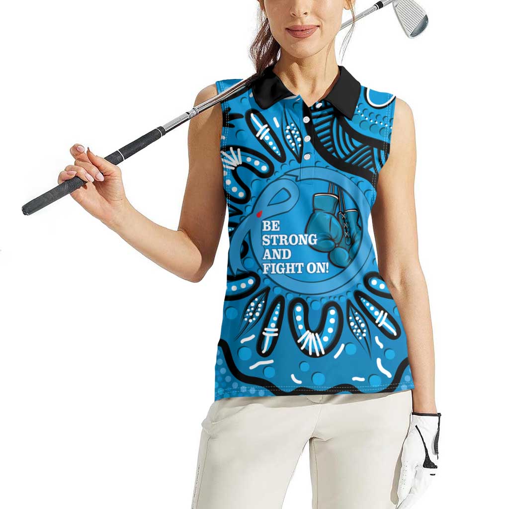Australia Diabetes Awareness Month Women Sleeveless Polo Shirt Be Strong And Fight On Aboriginal Art