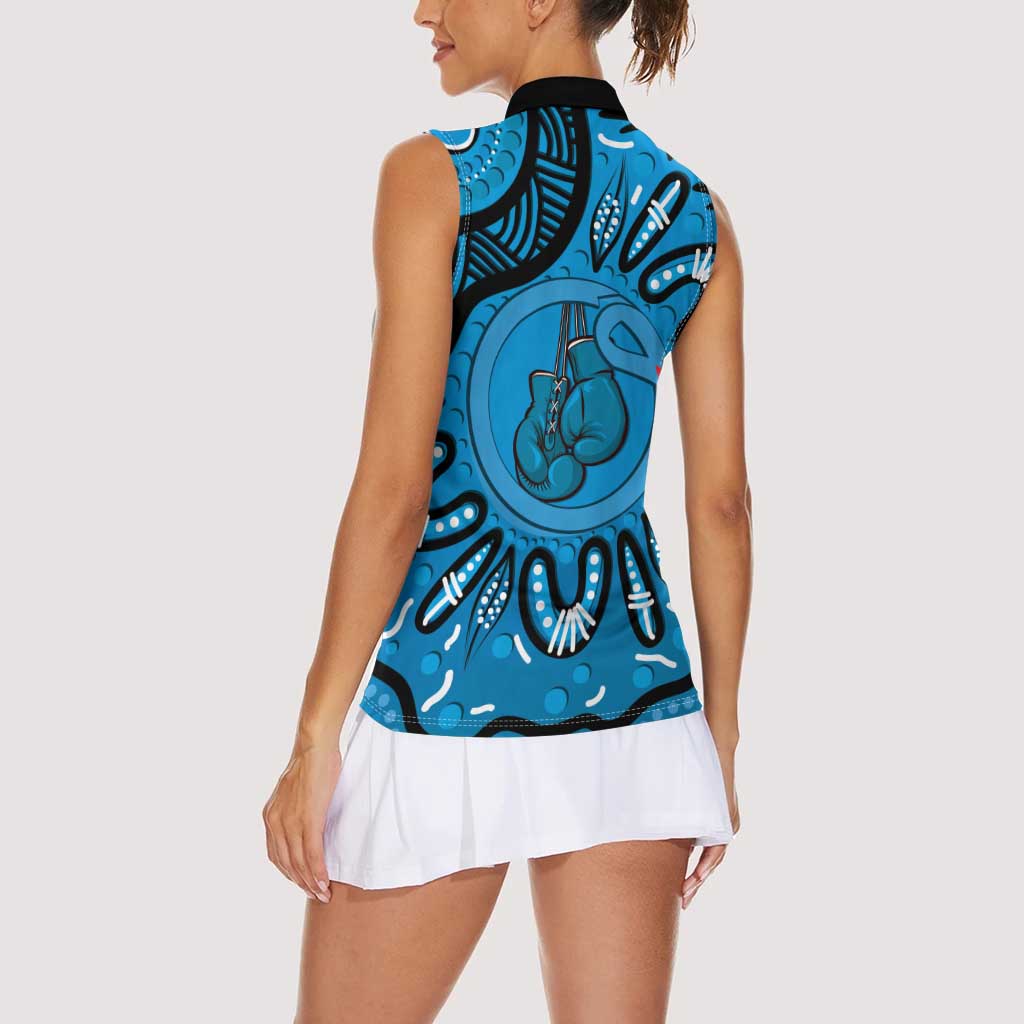 Australia Diabetes Awareness Month Women Sleeveless Polo Shirt Be Strong And Fight On Aboriginal Art