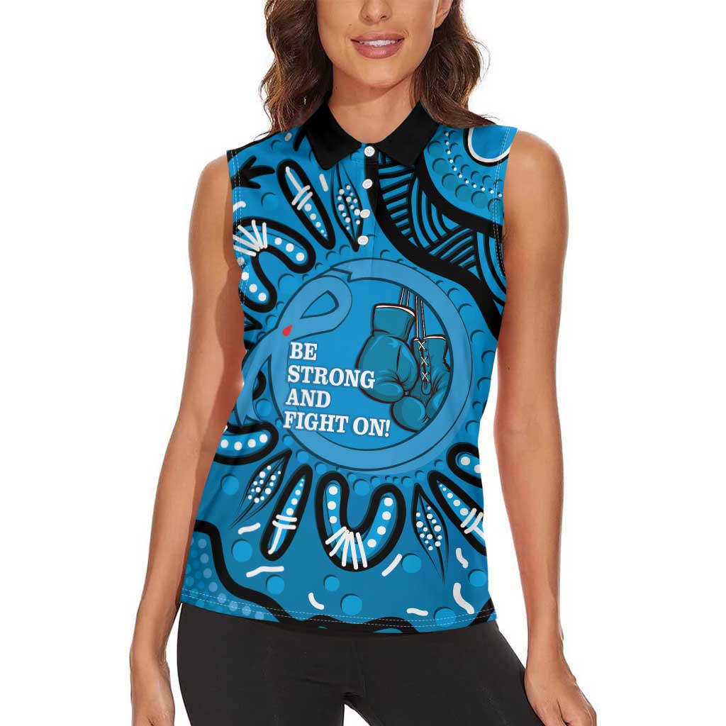 Australia Diabetes Awareness Month Women Sleeveless Polo Shirt Be Strong And Fight On Aboriginal Art