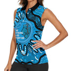 Australia Diabetes Awareness Month Women Sleeveless Polo Shirt Be Strong And Fight On Aboriginal Art