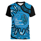 Australia Diabetes Awareness Month Women V-Neck T-Shirt Be Strong And Fight On Aboriginal Art