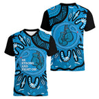 Australia Diabetes Awareness Month Women V-Neck T-Shirt Be Strong And Fight On Aboriginal Art