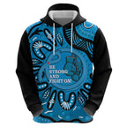 Australia Diabetes Awareness Month Zip Hoodie Be Strong And Fight On Aboriginal Art