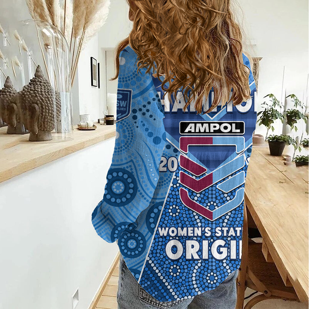 NSW Sky Blues Womens Casual Shirt The Champions Womens State Of Origin 2022 LT14