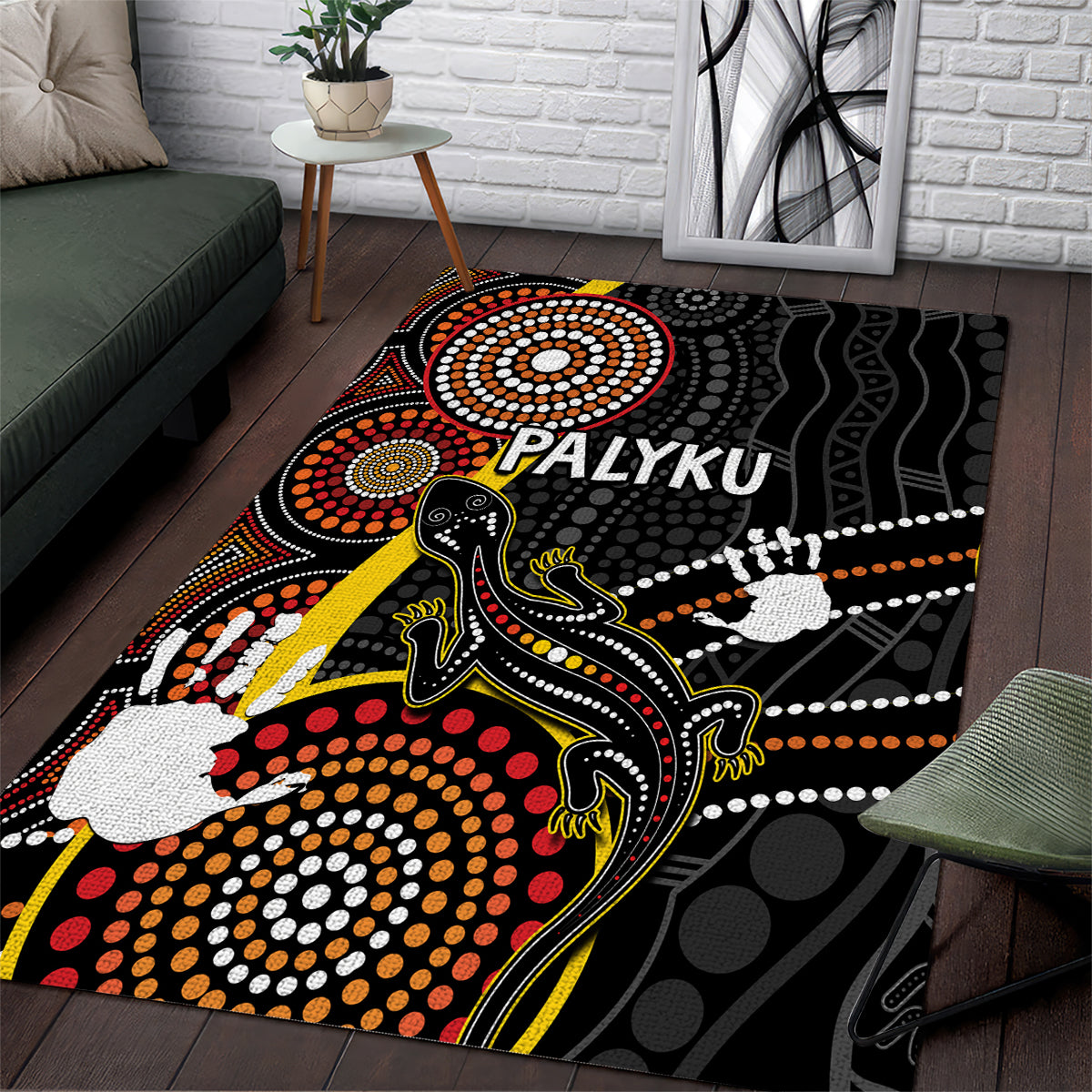 palyku-australia-lizard-aboriginal-art-area-rug