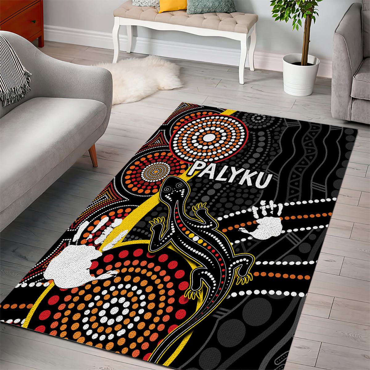 palyku-australia-lizard-aboriginal-art-area-rug